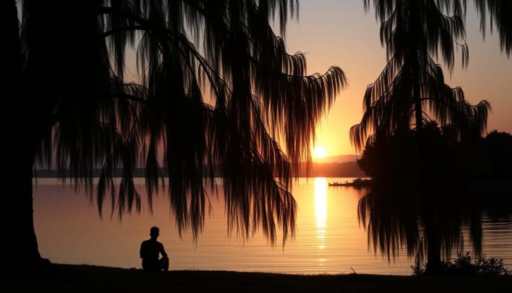 contemplação do pôr do sol